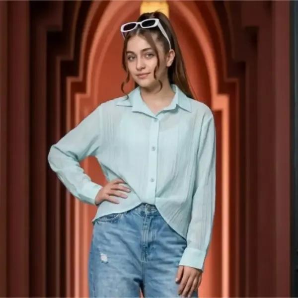 شومیز تابستانه گره ای دخترانه پری سایز 7 تا 16 سال