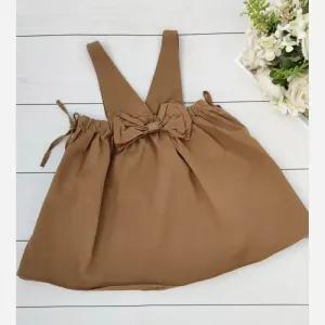 خرید اینترنتی قیمت ست بلوز و سارافون کتان دخترانه وارداتی مناسب 4 تا 11 سال