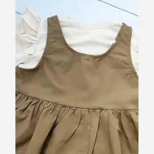 خرید اینترنتی قیمت ست سارافون کتان و شومیز دخترانه وارداتی مناسب 4 تا 11 سال