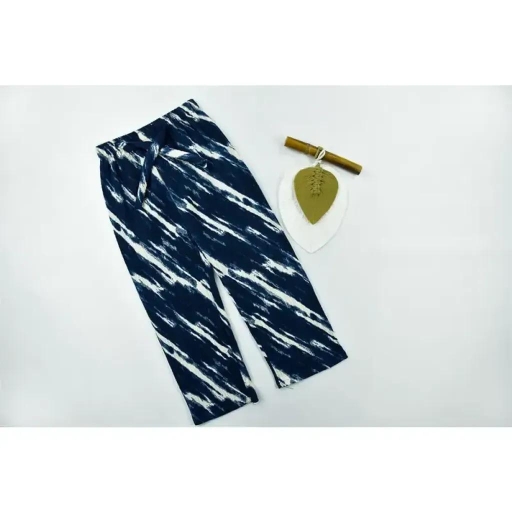 خرید اینترنتی قیمت شلوار آبرنگی دخترانه 7 تا 10 سال با کمر کشی و استایل بگ