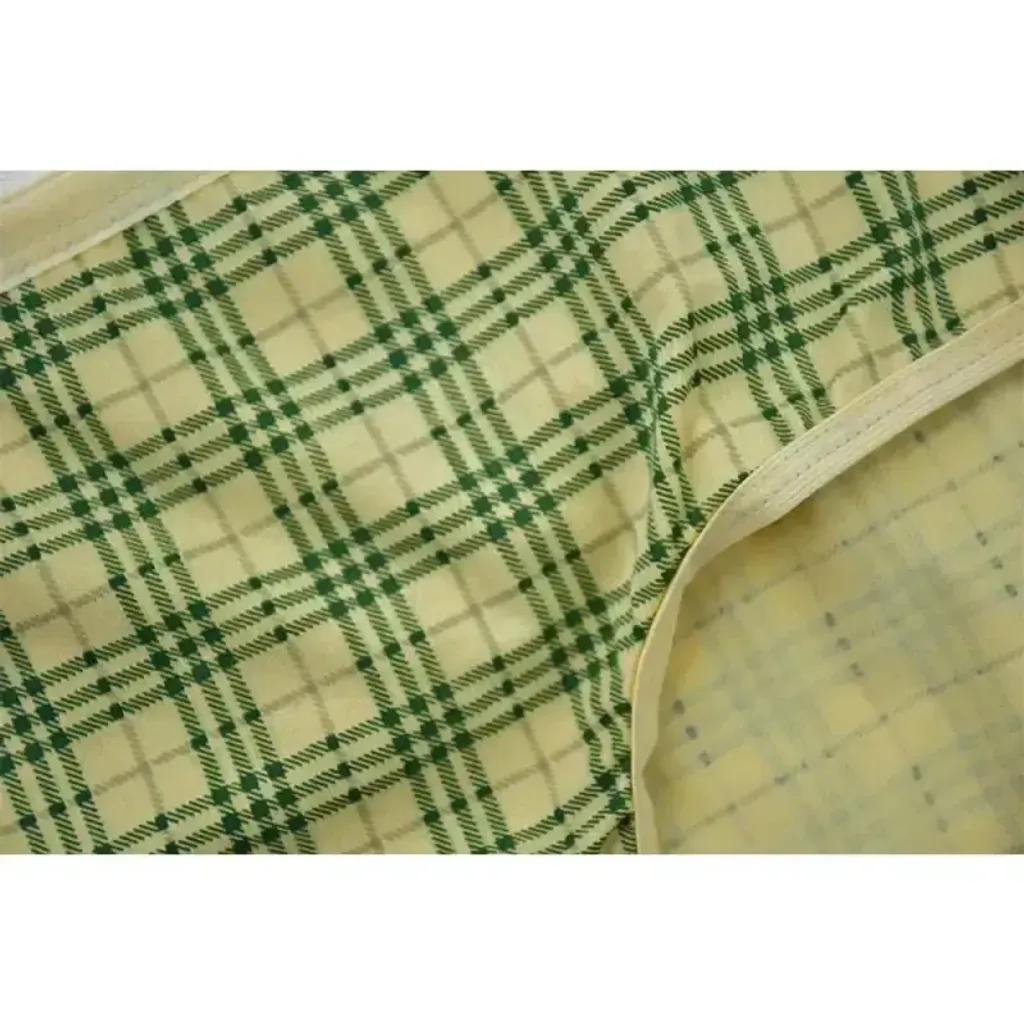 خرید اینترنتی قیمت شورت زنانه نخی طرح چهارخانه رنگ کرم سایز 2XL