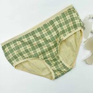 خرید اینترنتی قیمت شورت زنانه نخی طرح چهارخانه رنگ کرم سایز 2XL