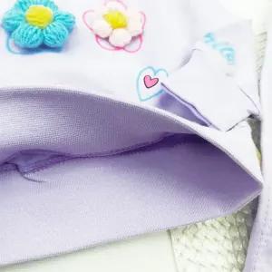 خرید اینترنتی قیمت بلوز شلوار دخترانه طرح سه گل جنس پنبه ای کد 10664