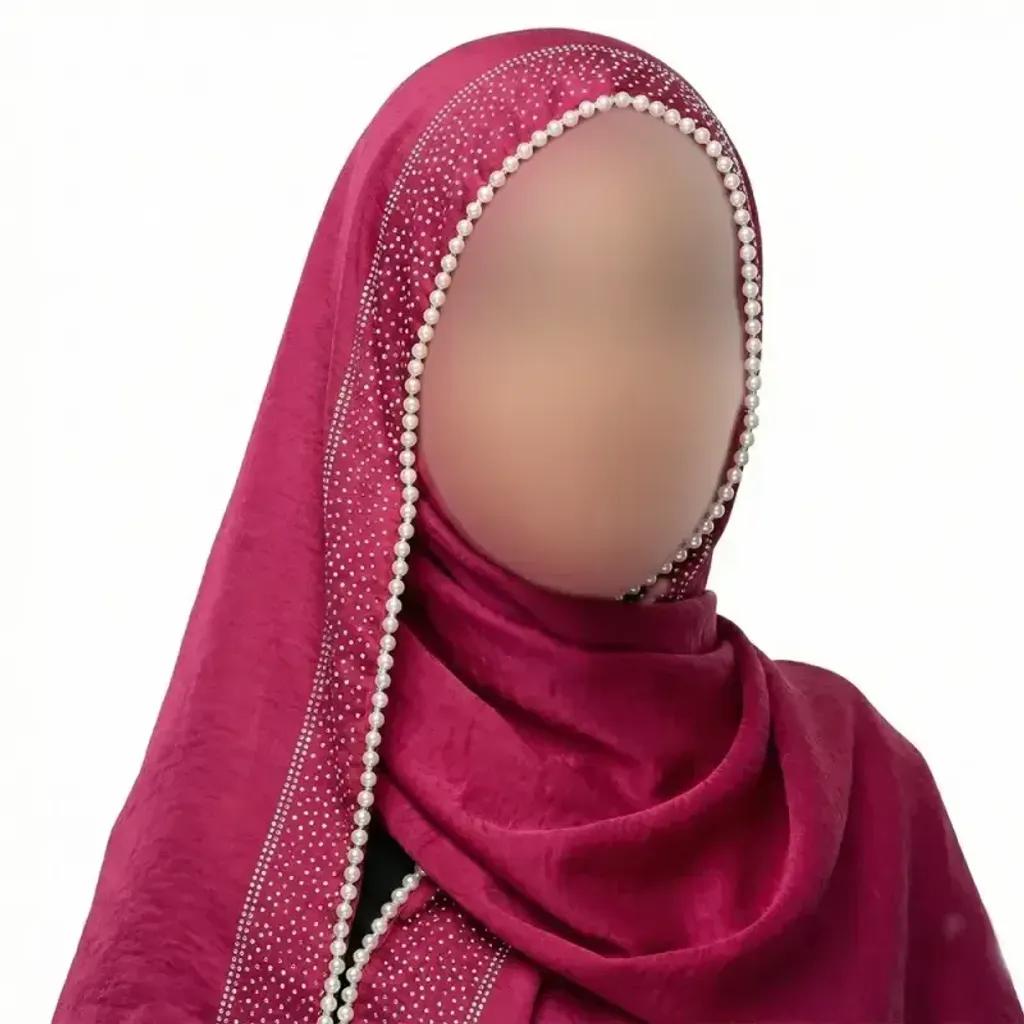 خرید اینترنتی قیمت شال مرواریدی زنانه جنس ساتن گلکسی ابعاد 182 در 73 سانتیمتر