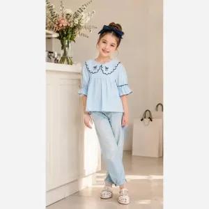 خرید اینترنتی قیمت شومیز دخترانه لینن پنبه اسلپ سایز بزرگ 60 و 65