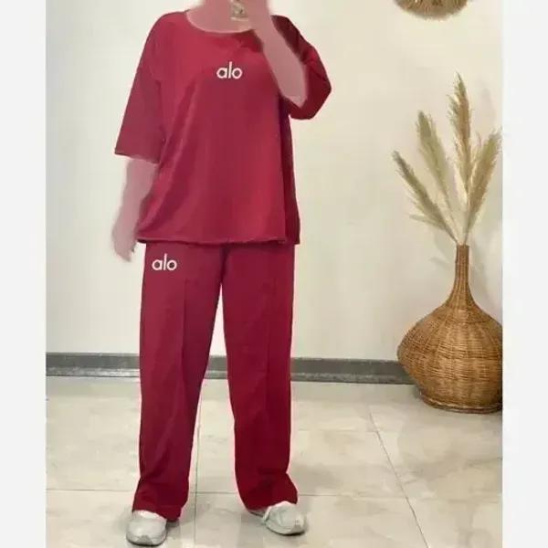 ست تیشرت و شلوار لش طرح الو سوپر پنبه قواره دار