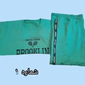 خرید اینترنتی قیمت ست تیشرت و شلوار لش طرح تنیسی قواره دار سوپر پنبه