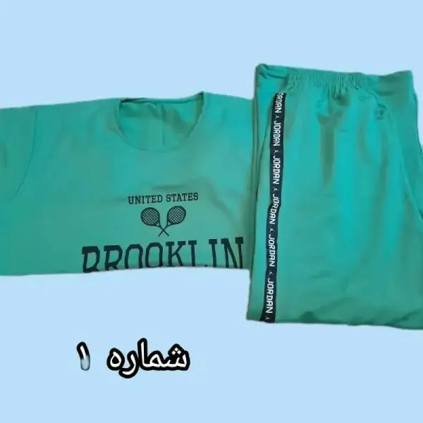 ست تیشرت و شلوار لش طرح تنیسی قواره دار سوپر پنبه