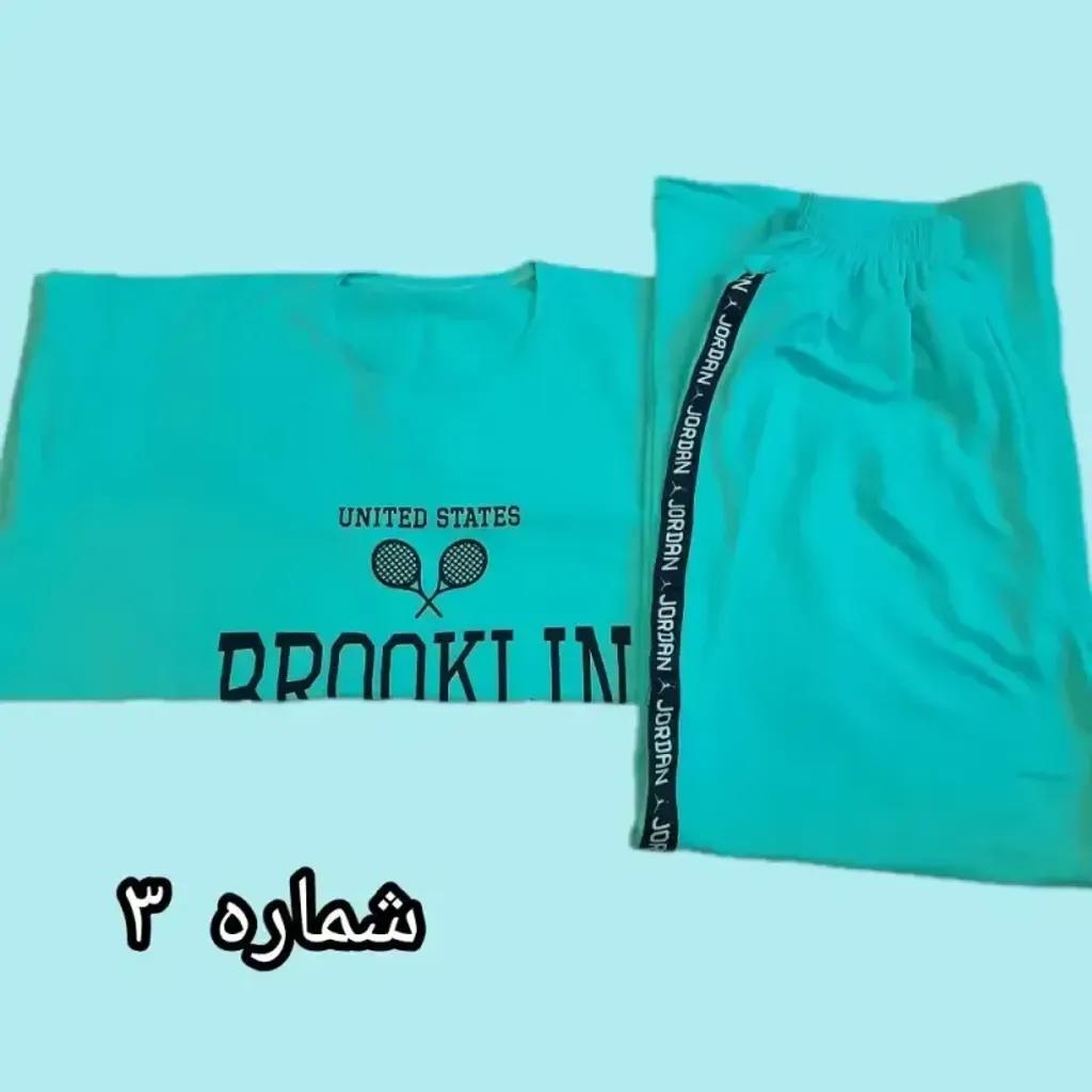 خرید اینترنتی قیمت ست تیشرت و شلوار لش طرح تنیسی قواره دار سوپر پنبه