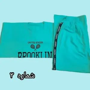 خرید اینترنتی قیمت ست تیشرت و شلوار لش طرح تنیسی قواره دار سوپر پنبه