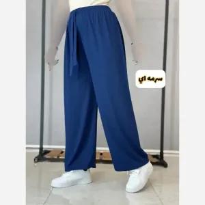 خرید اینترنتی قیمت شلوار بگ زنانه کریشه فری سایز قد 100 کمر کشی رنگبندی
