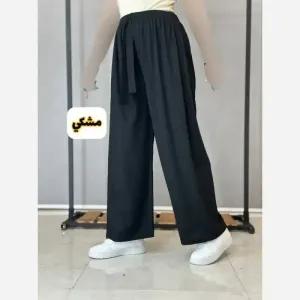 خرید اینترنتی قیمت شلوار بگ زنانه کریشه فری سایز قد 100 کمر کشی رنگبندی