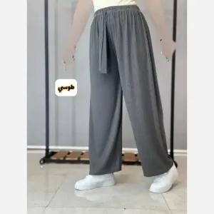 خرید اینترنتی قیمت شلوار بگ زنانه کریشه فری سایز قد 100 کمر کشی رنگبندی