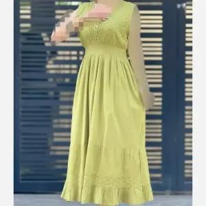 خرید اینترنتی قیمت پیراهن سلن نخی هندی استردار حلقه ای فری سایز قد 135