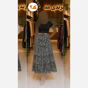 خرید اینترنتی قیمت دامن طبقه ایی زنانه سبک و خنک فری سایز مناسب چهار فصل