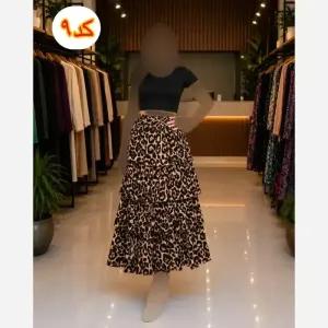 خرید اینترنتی قیمت دامن طبقه ایی زنانه سبک و خنک فری سایز مناسب چهار فصل
