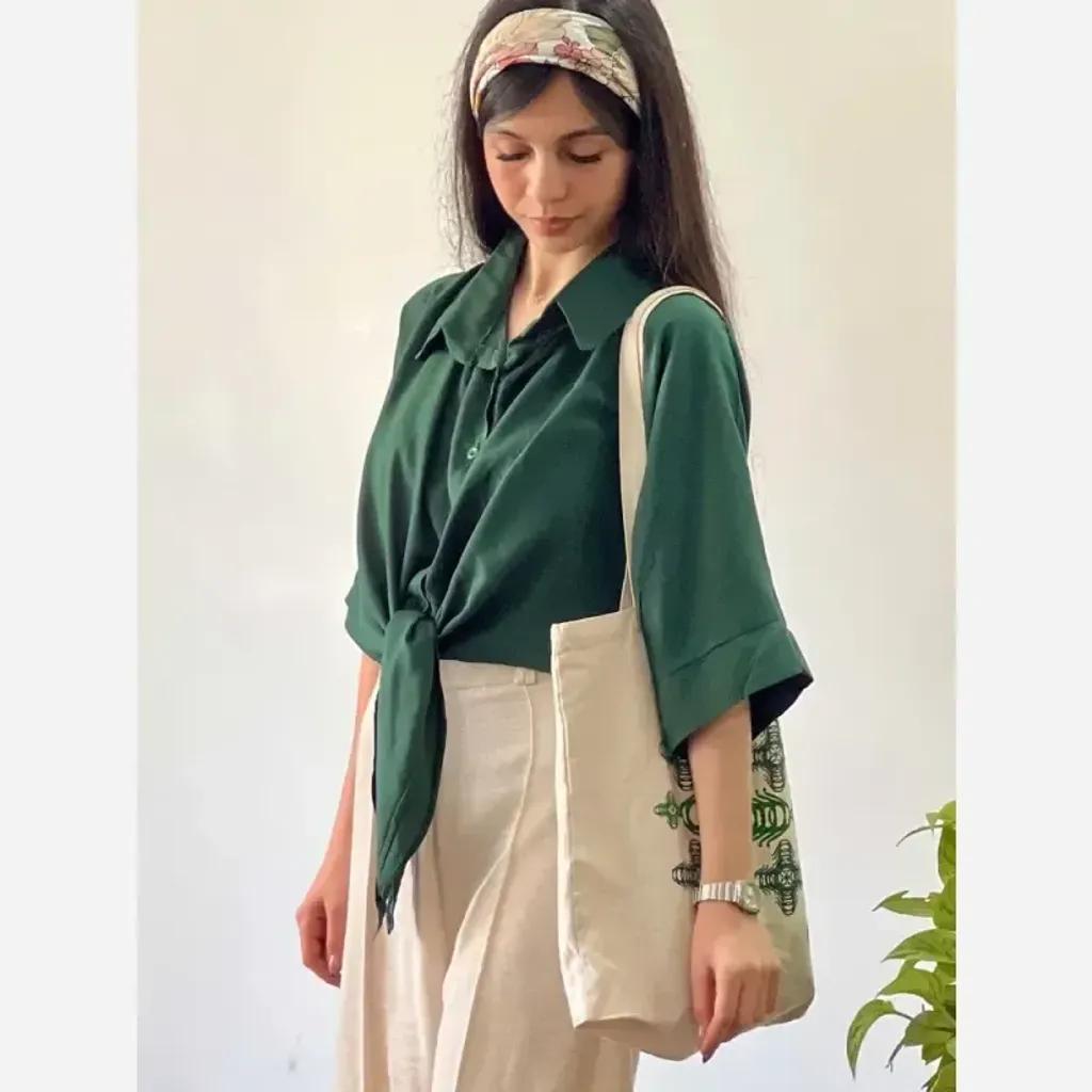 خرید اینترنتی قیمت شومیز نخی گره ای خنک و تابستانه
