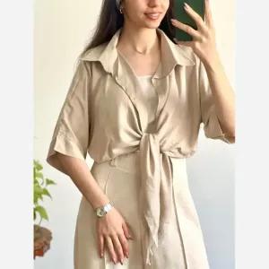 خرید اینترنتی قیمت شومیز نخی گره ای خنک و تابستانه