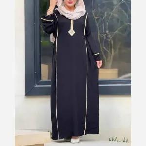 خرید اینترنتی قیمت پیراهن نخی یال یقه گلدوزی تک رنگ فری سایز سایز 40 تا 52