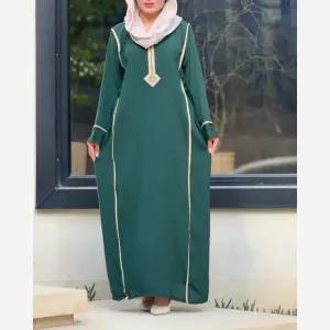 خرید اینترنتی قیمت پیراهن نخی یال یقه گلدوزی تک رنگ فری سایز سایز 40 تا 52