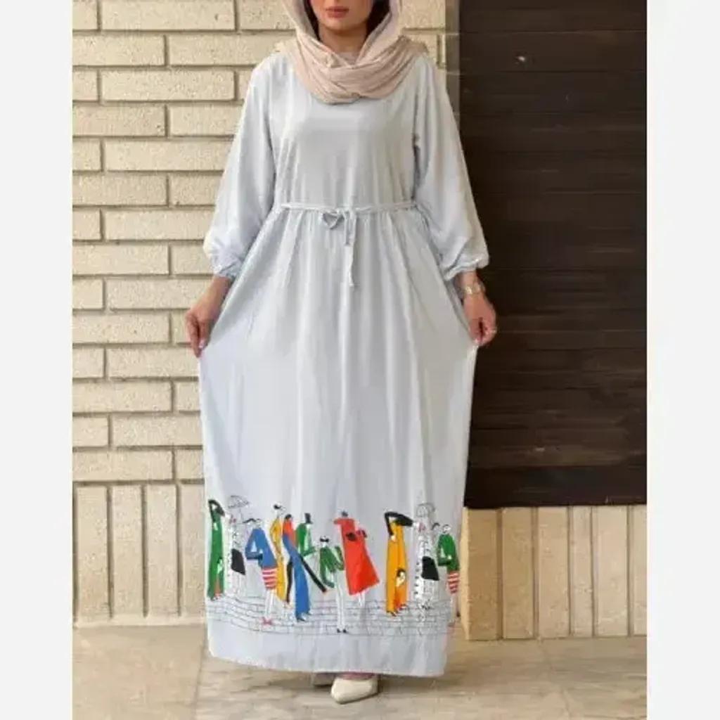 خرید اینترنتی قیمت ساحلی نخی طرح آدمک فری سایز 38 تا 48