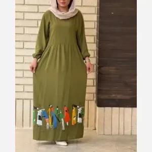 خرید اینترنتی قیمت ساحلی نخی طرح آدمک فری سایز 38 تا 48