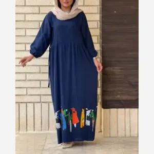 خرید اینترنتی قیمت ساحلی نخی طرح آدمک فری سایز 38 تا 48