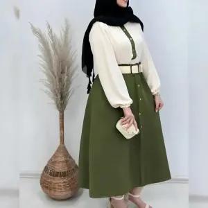 خرید اینترنتی قیمت ست ست شومیز و دامن لادن جنس شانتون صوفیا سایز 1 و 2 رنگ بندی متنوع