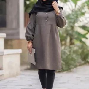 خرید اینترنتی قیمت مانتو زنانه مدل شادی جنس پرشیا سایز 1 و 2 رنگ مشکی طوسی نسکافه ای سرمه ای
