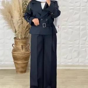خرید اینترنتی قیمت کت شلوار زنانه مدل دیپلمات سایز 38 تا 50 رنگ مشکی طوسی سورمه ای نسکافه ای