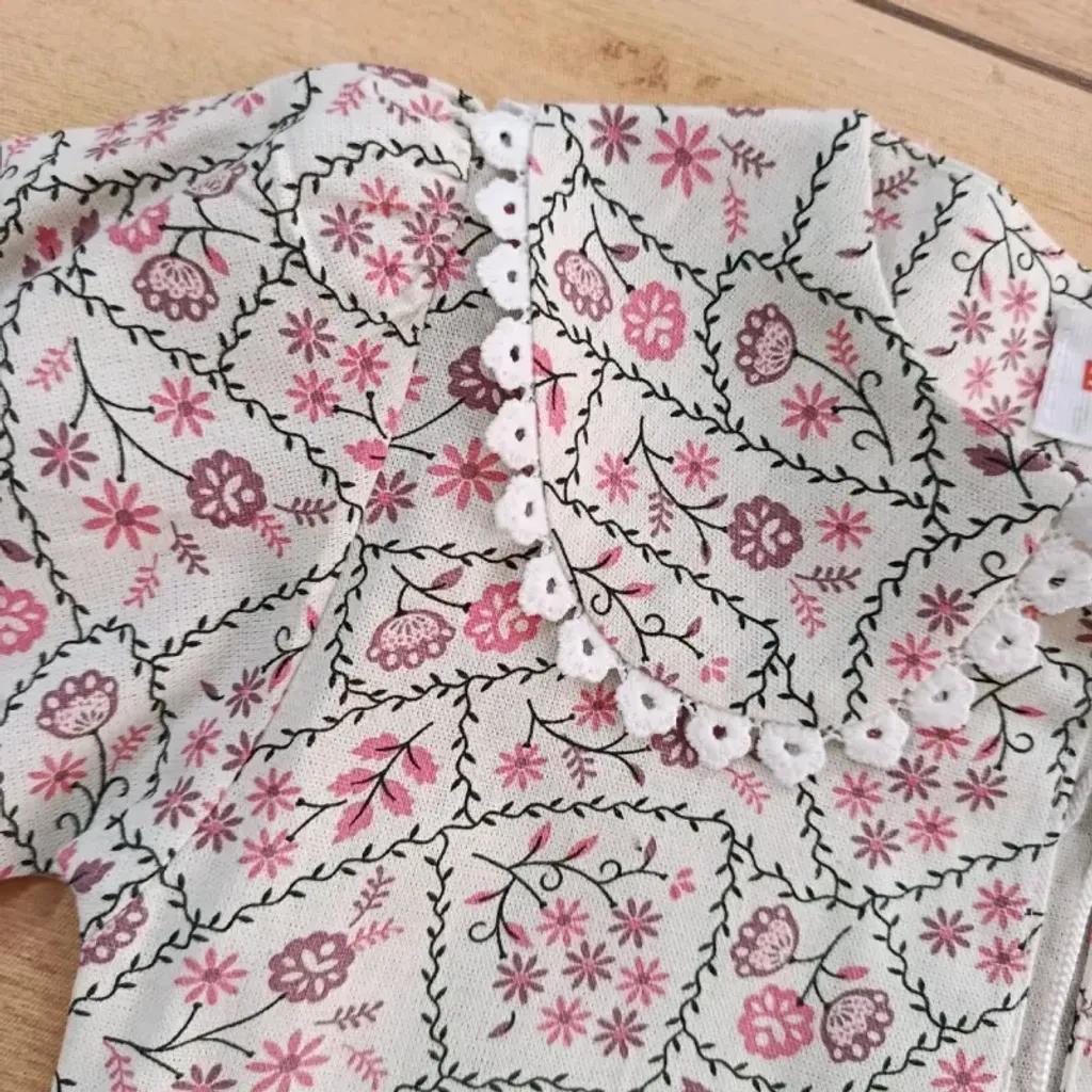 خرید اینترنتی قیمت کت و سارافون دخترانه مدل گل بهاری کرپ مازراتی و لنین سایز 1 تا 3
