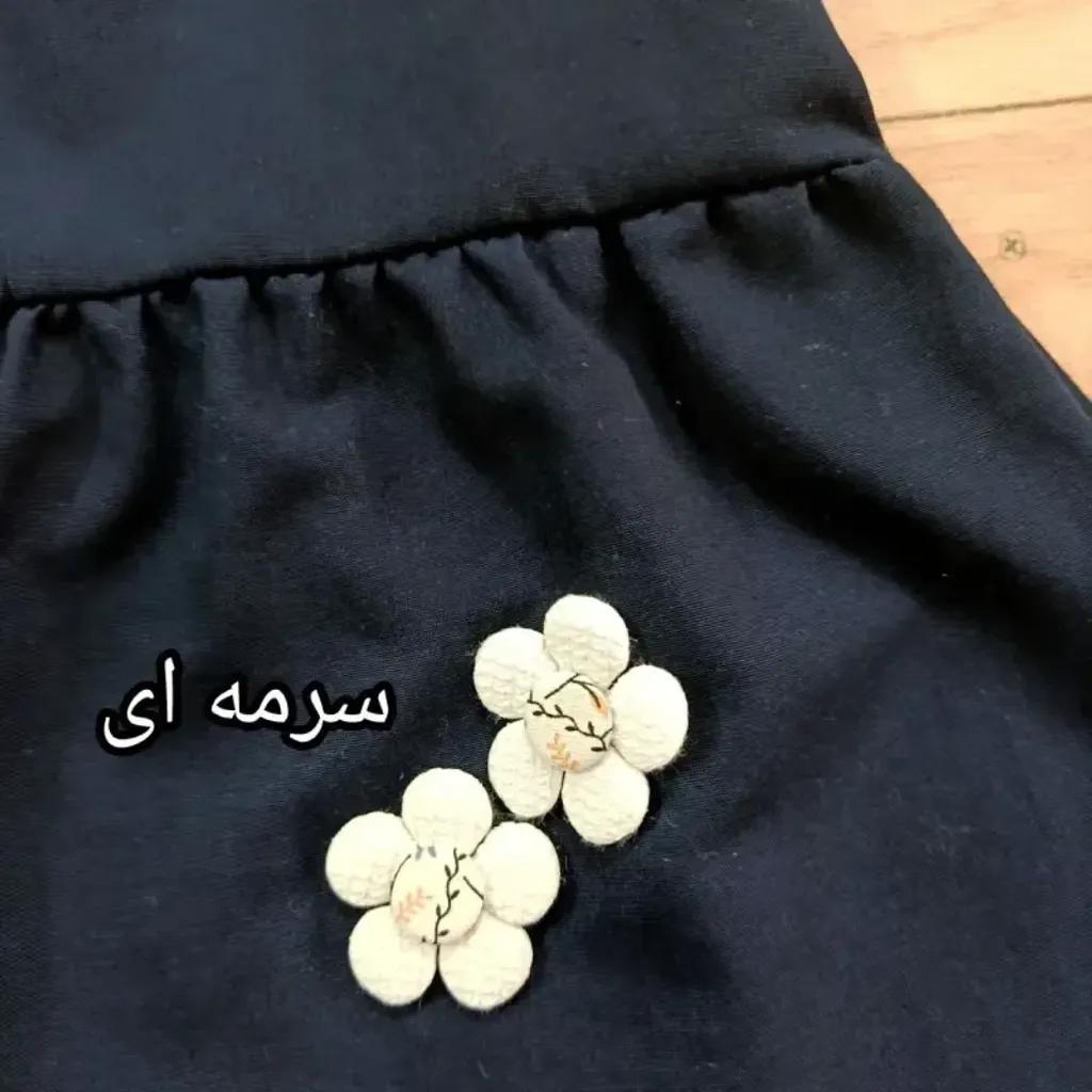 خرید اینترنتی قیمت کت و سارافون دخترانه مدل گل بهاری کرپ مازراتی و لنین سایز 1 تا 3