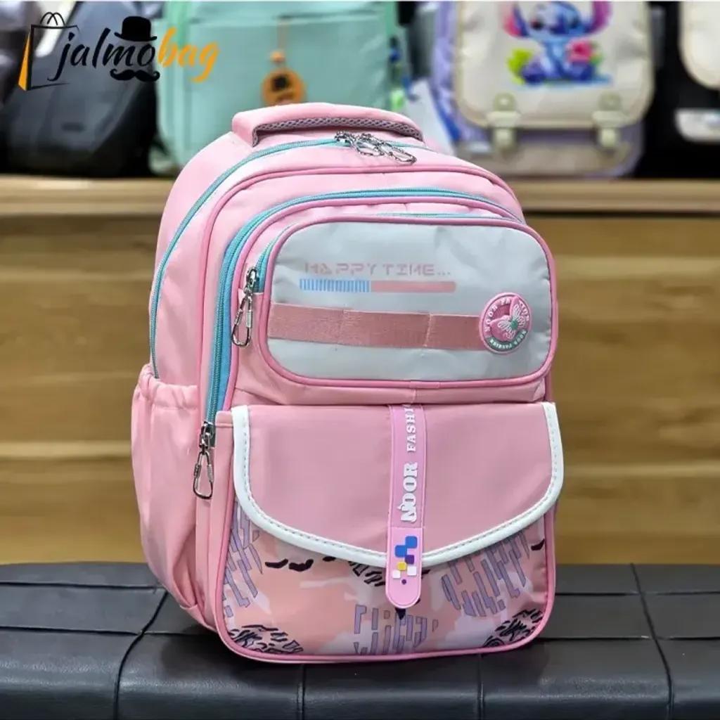 خرید اینترنتی قیمت کوله پشتی مدرسه دخترانه ضد آب پارچه ریپس وارداتی مناسب کلاس اول تا چهارم