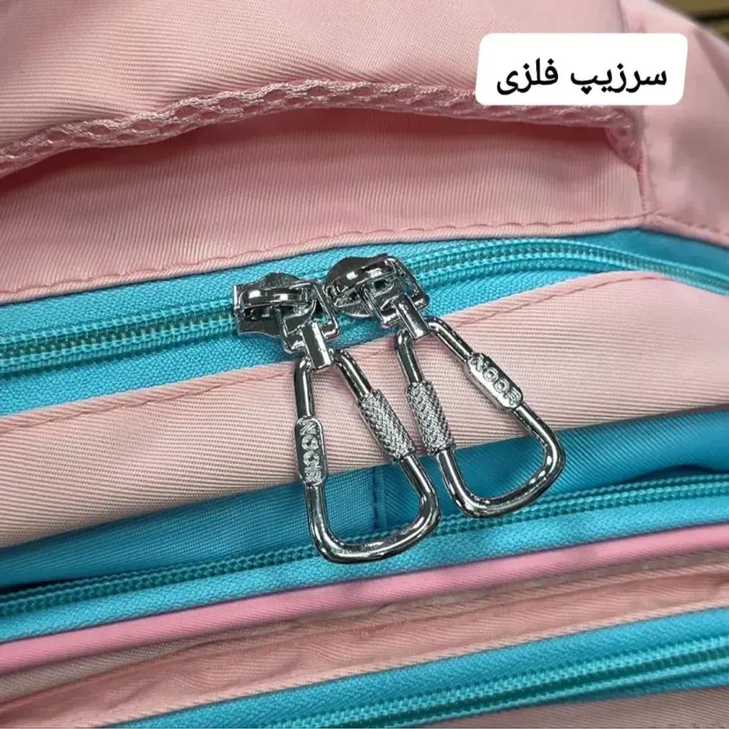 خرید اینترنتی قیمت کوله پشتی دخترانه کرومی ضد آب مناسب کلاس اول تا چهارم طبی و جادار