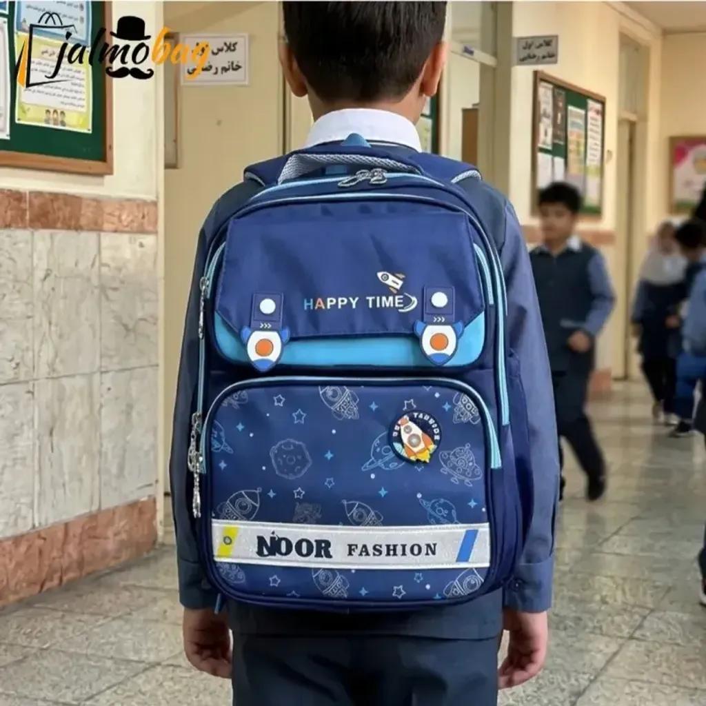 خرید اینترنتی قیمت کوله پشتی پسرانه موشکی ضد آب مناسب کلاس اول تا چهارم