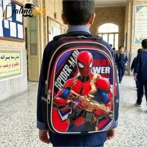 خرید اینترنتی قیمت کوله پشتی مدرسه پسرانه مقطع ابتدایی سه خانه ضدتعریق طرح عکسدار