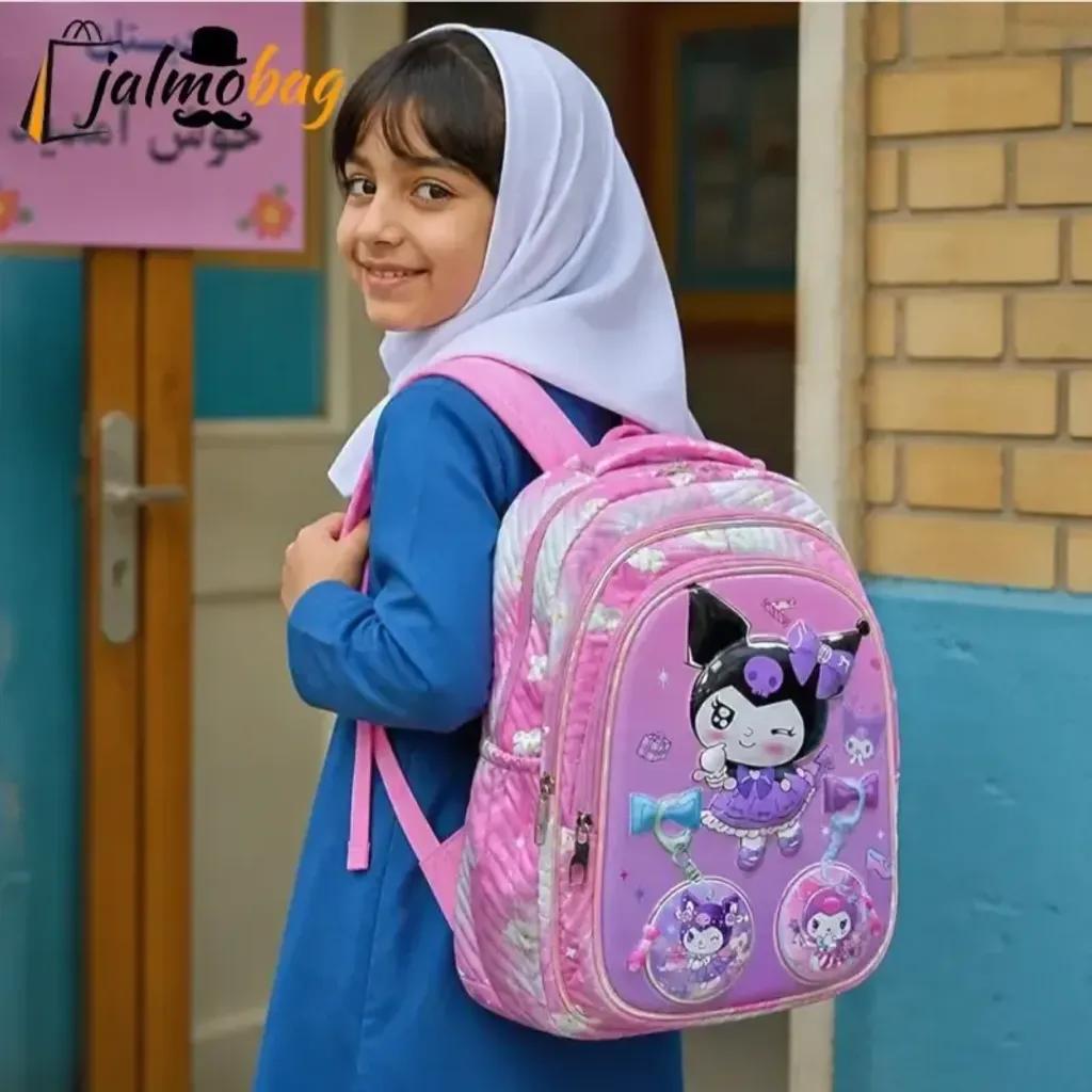 خرید اینترنتی قیمت کوله پشتی دخترانه مقطع ابتدایی عکسدار نشکن ضدتعریق جادار 40x27x16 سانتیمتر