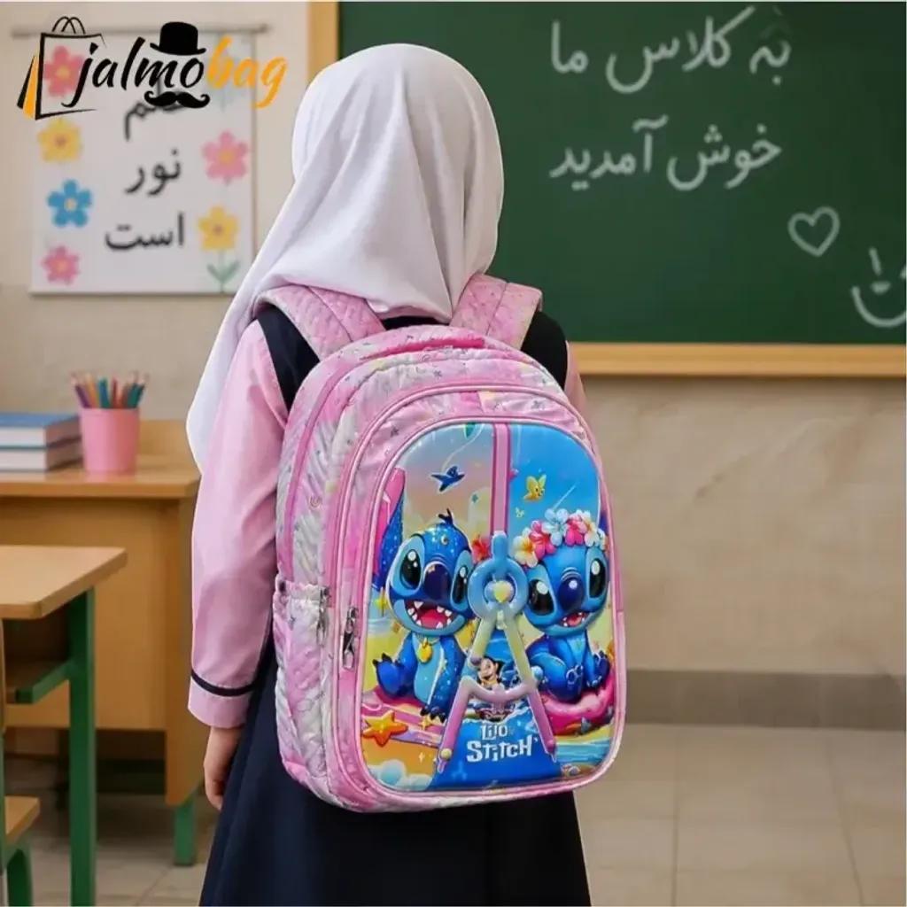 خرید اینترنتی قیمت کوله پشتی دخترانه مقطع ابتدایی عکسدار نشکن ضدتعریق جادار 40x27x16 سانتیمتر