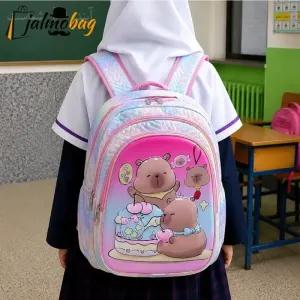 خرید اینترنتی قیمت کوله پشتی دخترانه مقطع ابتدایی عکسدار نشکن ضدتعریق جادار 40x27x16 سانتیمتر