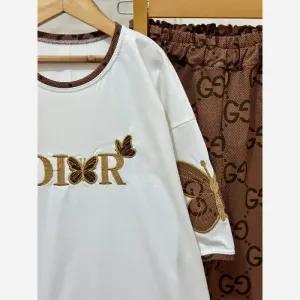 خرید اینترنتی قیمت ست بلوز و شلوار دخترانه مدل پروانه پنبه دورس سایز 60 تا 70