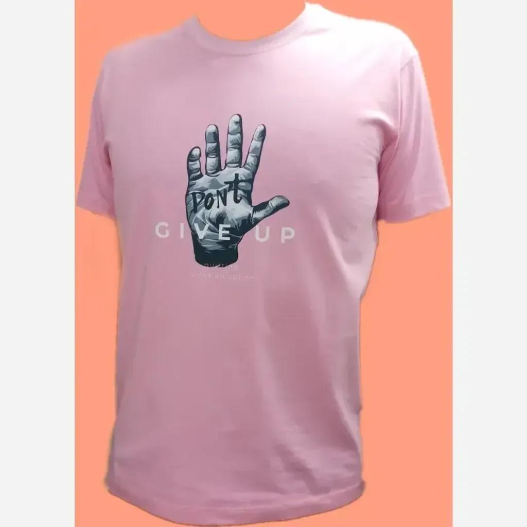 خرید اینترنتی قیمت تیشرت نخ پنبه پسرانه و دخترانه طرح Dont Give up رنگ مشکی و صورتی