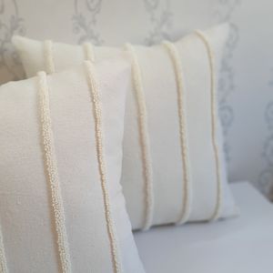 مشخصات کاور کوسن پانچ دوزی طرح خطی هر عدد بدون الیاف