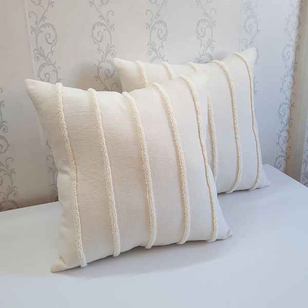 کاور کوسن پانچ دوزی طرح خطی هر عدد بدون الیاف
