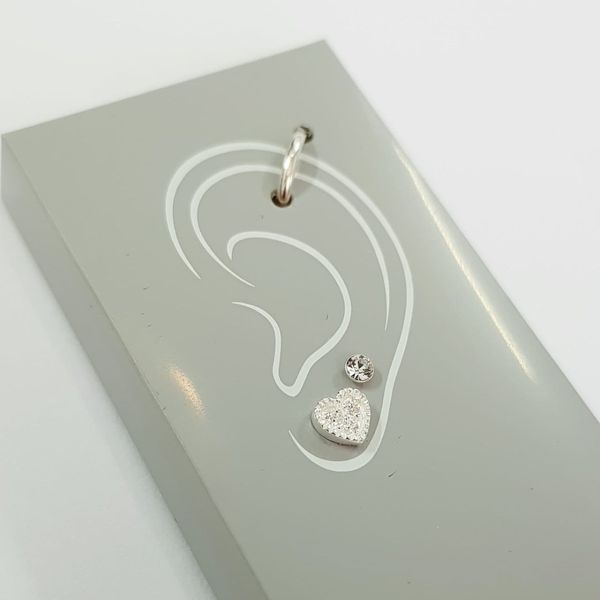 پک گوشواره گلگوش و پیرسینگ گوش نقره عیار 925 ، کد 005