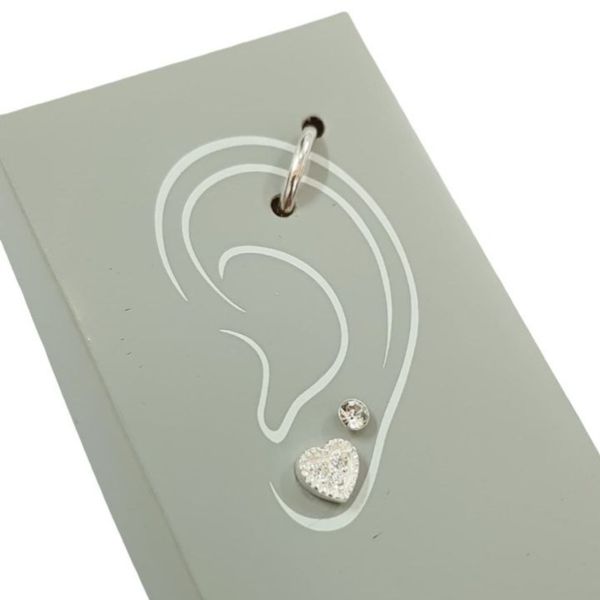 پک گوشواره گلگوش و پیرسینگ گوش نقره عیار 925 ، کد 005