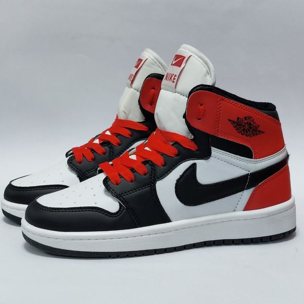کتانی نایک جردن وان شیکاگو ساقدار سفید مشکی قرمز  Nike Jordan One Chicago