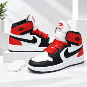 خرید آنلاین کتانی نایک جردن وان ساقدار مشکی سفید قرمز Nike Jordan one