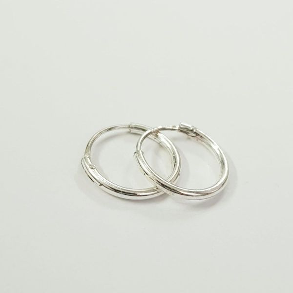 گوشواره حلقه ای ساده نقره عیار 925 ، ساخت کشور تایلند ، کد 024