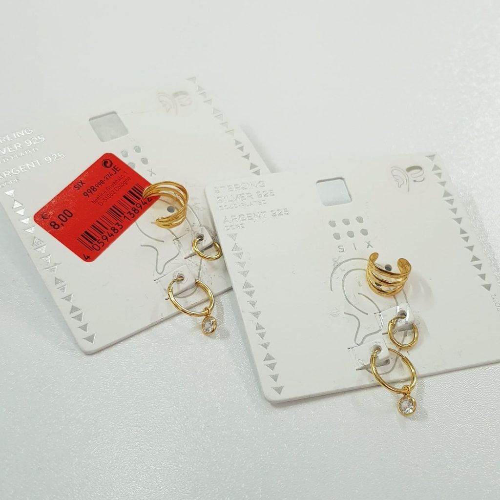 قیمت پک گوشواره  و ایرکاف نقره عیار 925 با آبکاری طلا ، ساخت تایلند ، کد 027