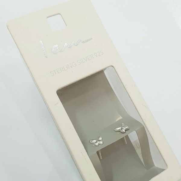گوشواره طرح پروانه نقره عیار 925 ، ساخت تایلند ، عیار حک شده  کد 030